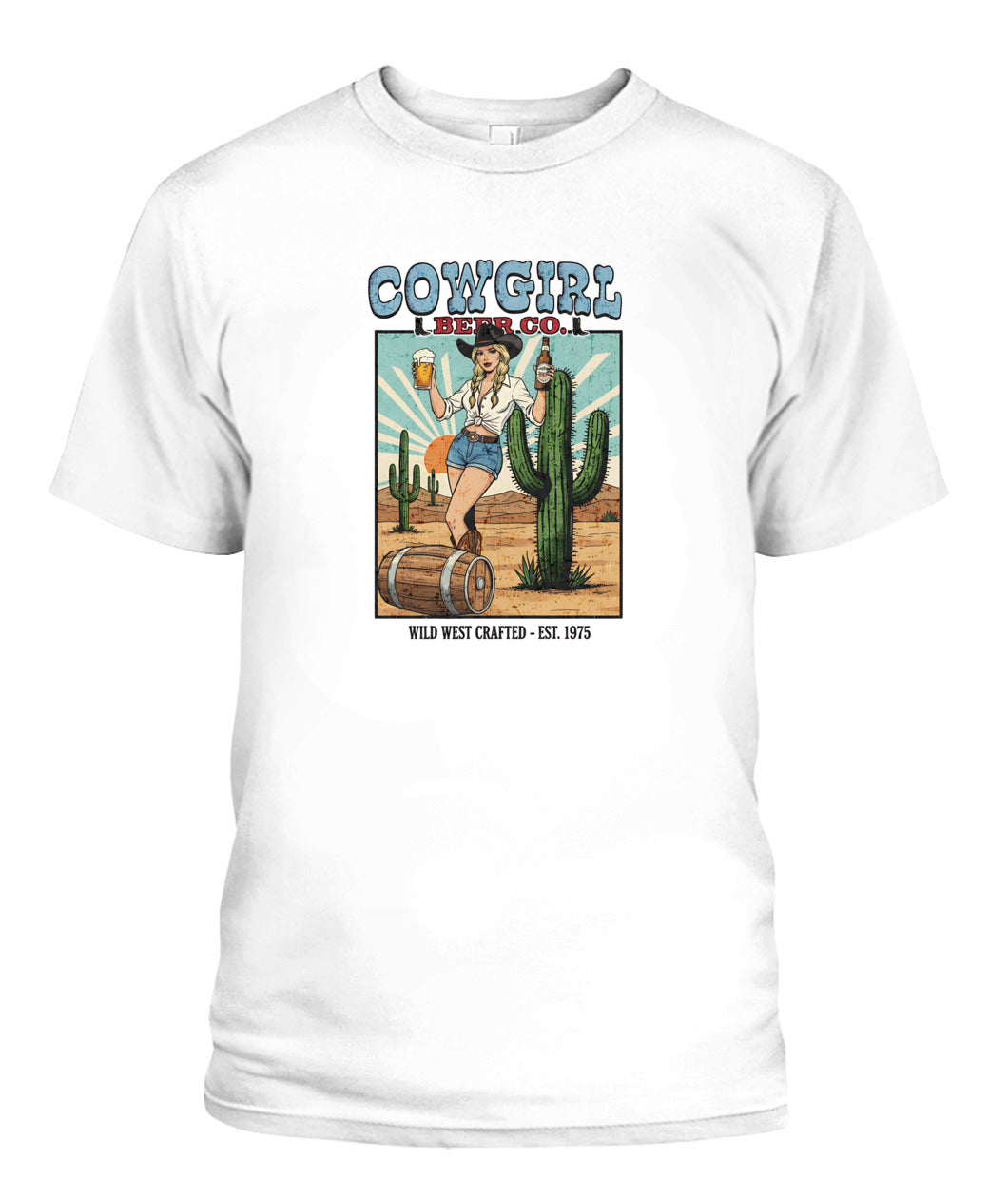 Western beer, pinup 60s retro