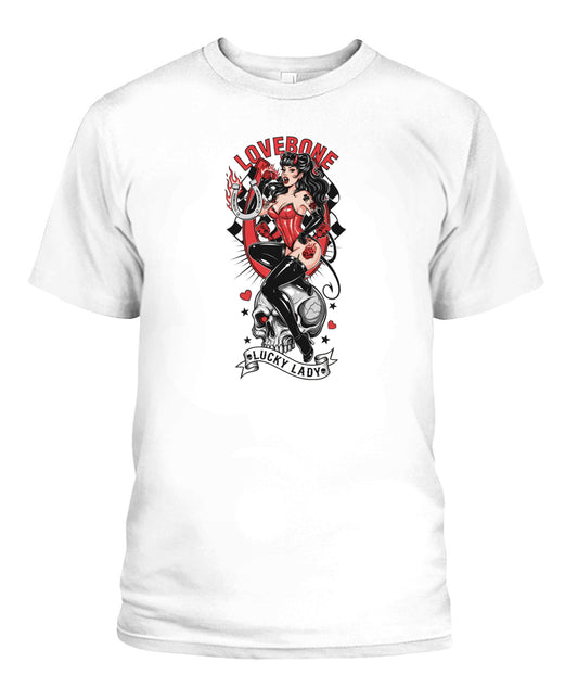 pinup girl skull dice lucky lady