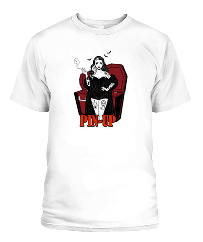 tattooed pinup girl coffin bats