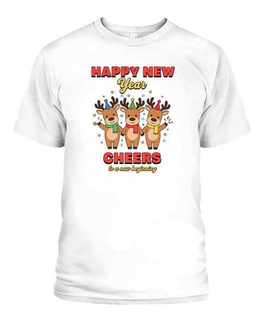happy new year reindeer cheers