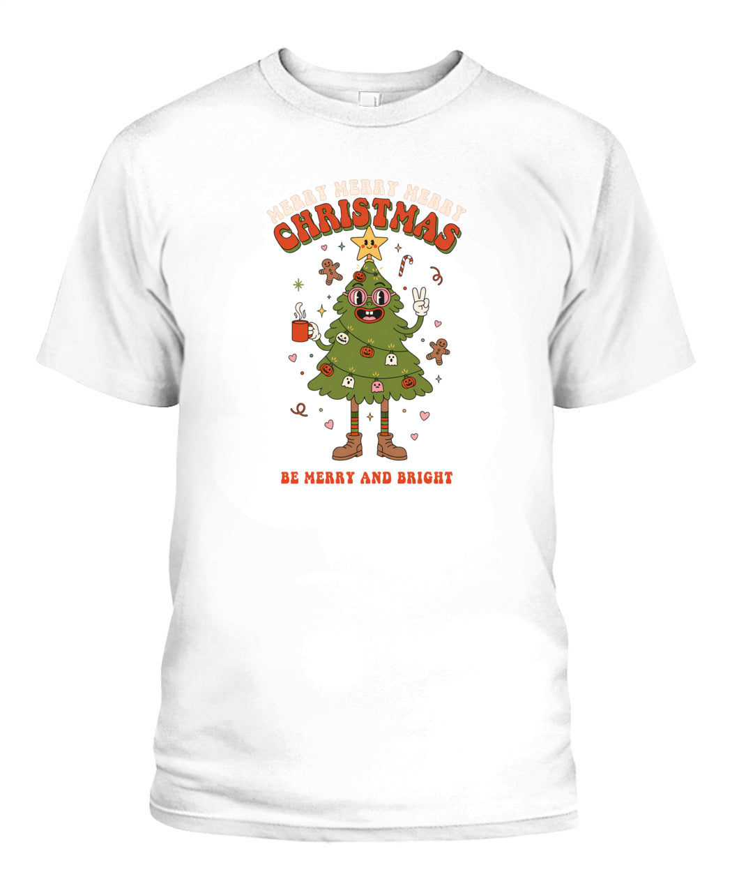 christmas tree with pumpkins and ghosts