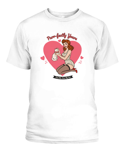 pinup girl holding kitten