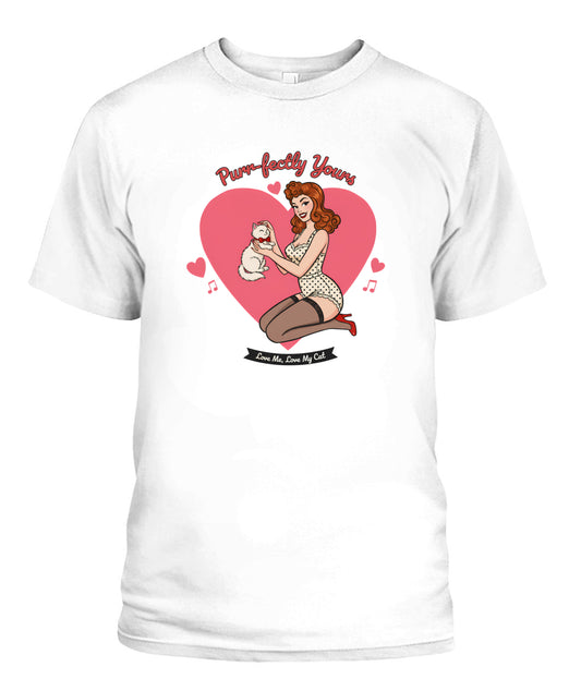 pinup girl holding kitten