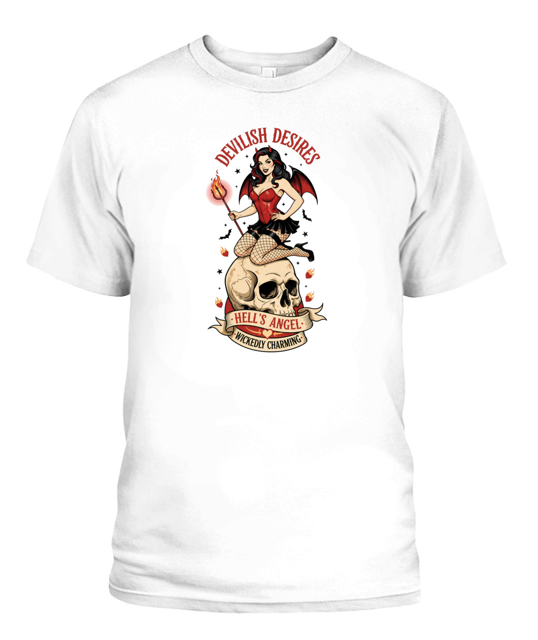 pinup devil girl skull