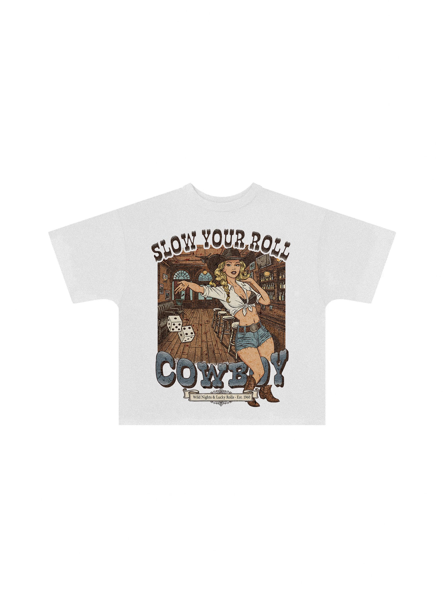 Cow girl beer, pinup 60s retro